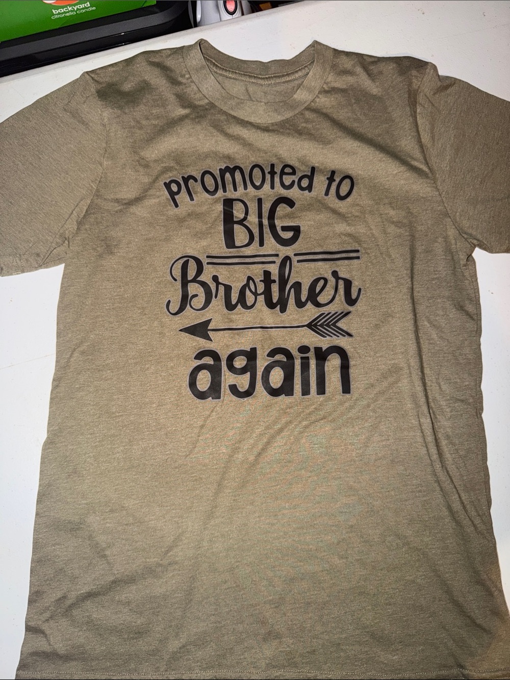 Promoted to Big Brother Again Short-Sleeve T-Shirt - Tan